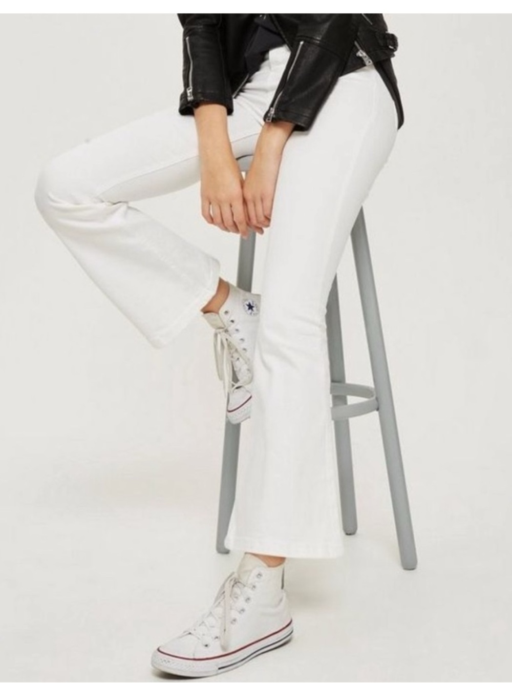 Top shop Jaime flare jeans - white